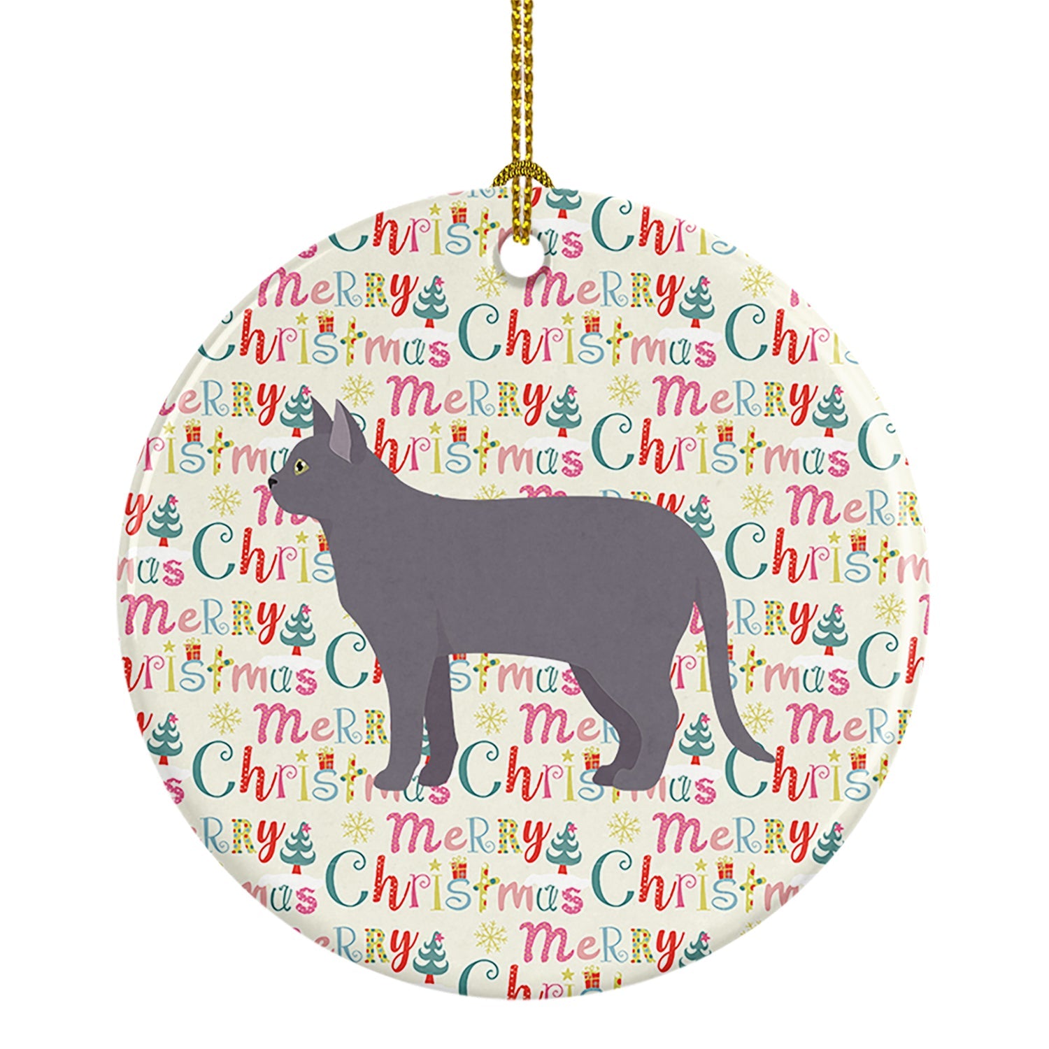 Korat #2 Cat Christmas Ceramic Ornament