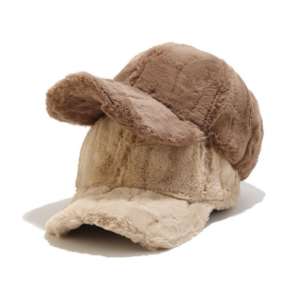 Winter Men's Thick Fleece Rabbit Fur Baseball Cap | Embroidered Cap