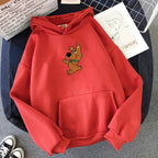 Printed Versatile Loose Thin Casual Hooded Sweater