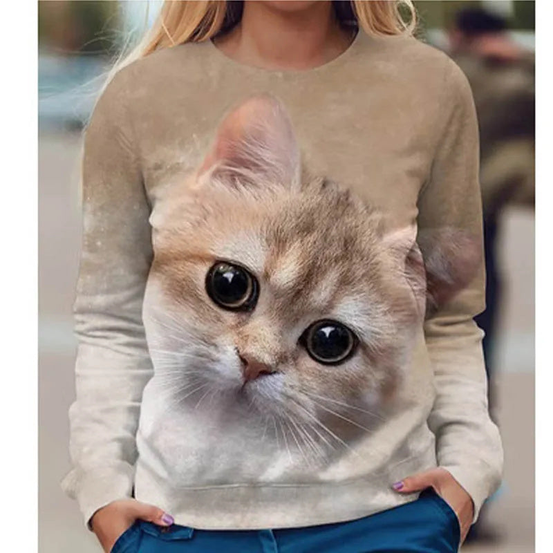 Kawaii 3D Printed Cute Animal Sweatshirt for Women | Streetwear