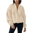 New Women's Half-Zip Sports Sweater for Autumn/Winter
