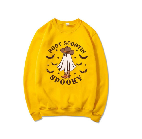 Boot Scootin' Spooky Halloween Cowboy Ghost Hoodie | Streetwear