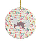 Chinese Crested #2 Merry Christmas Ceramic Ornament