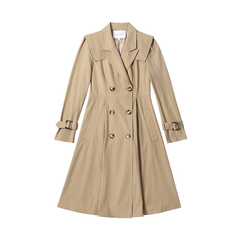 Fashionable Mid-Length Cape Coat in British Style