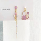Cat and Balloon Asymmetric Earrings