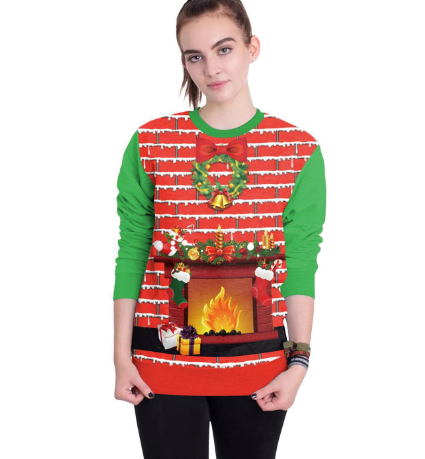 3D Digital Printed Women's Christmas Pullover Sweatshirt | Streetwear