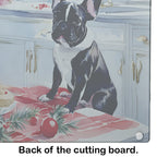 French Bulldog Christmas Cookies Glass Cutting Board