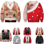 Men's 3D Christmas Reindeer Digital Print Hoodie | Streetwear