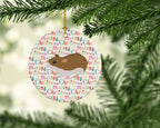 Chinese Hamster Christmas Ceramic Ornament