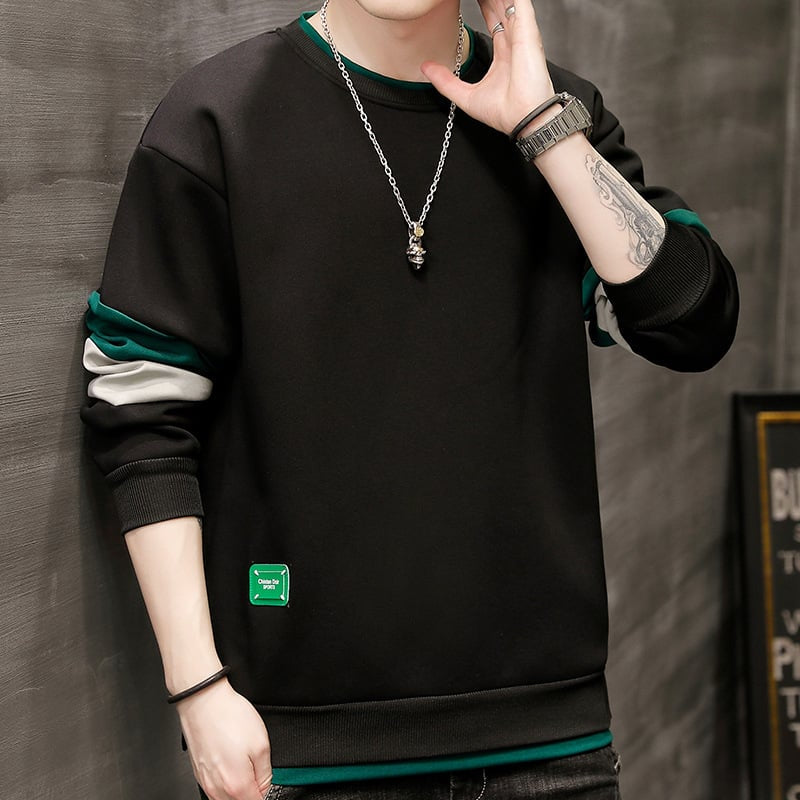 Men's Versatile Long Sleeve Plush Casual Sweater