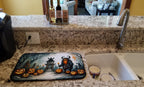 Krampus The Christmas Demon Spooky Halloween Dish Drying Mat