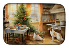 Borzoi Christmas Cookies Dish Drying Mat
