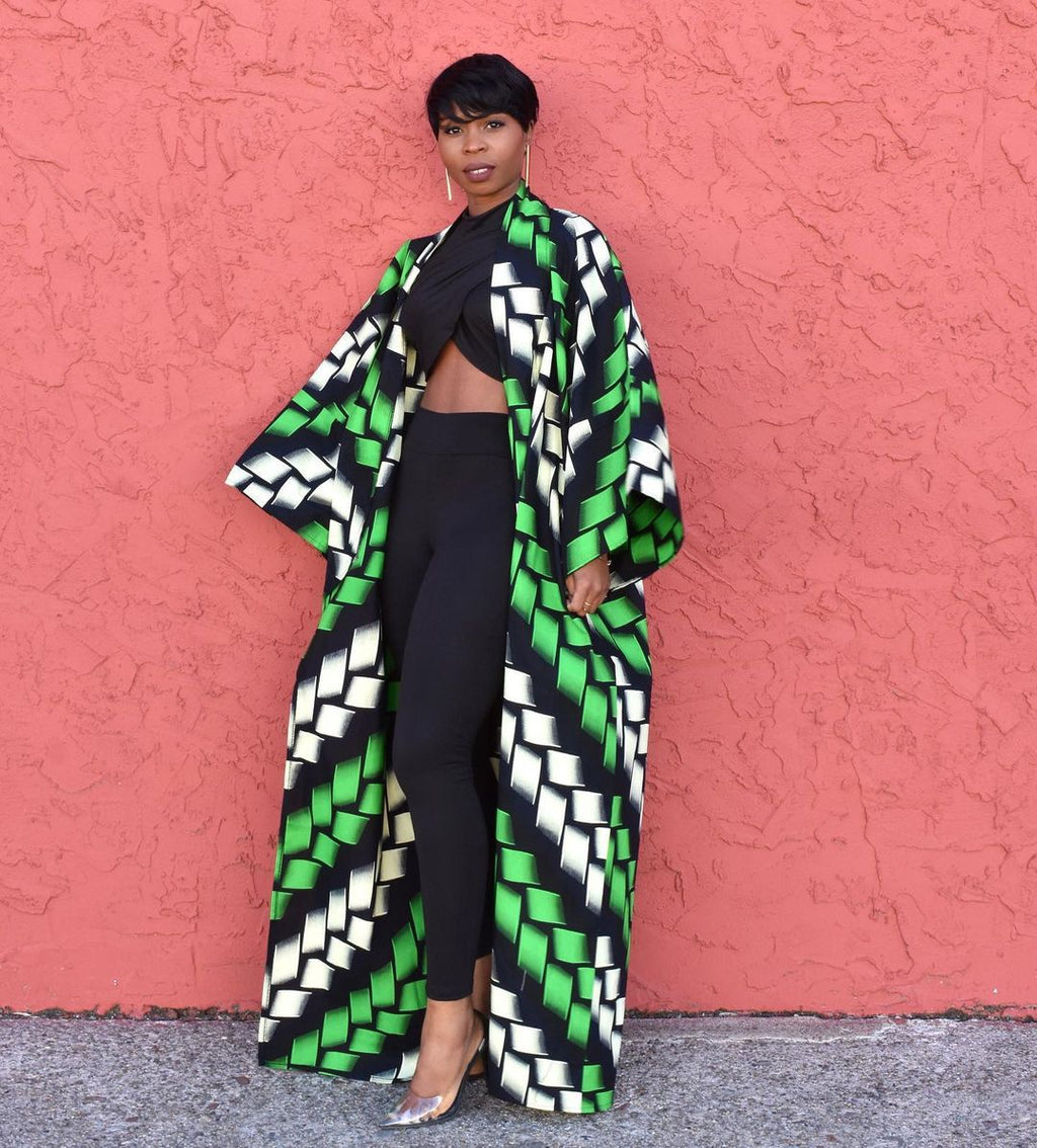 Green Anti-Sai Digital Print European American Jacket