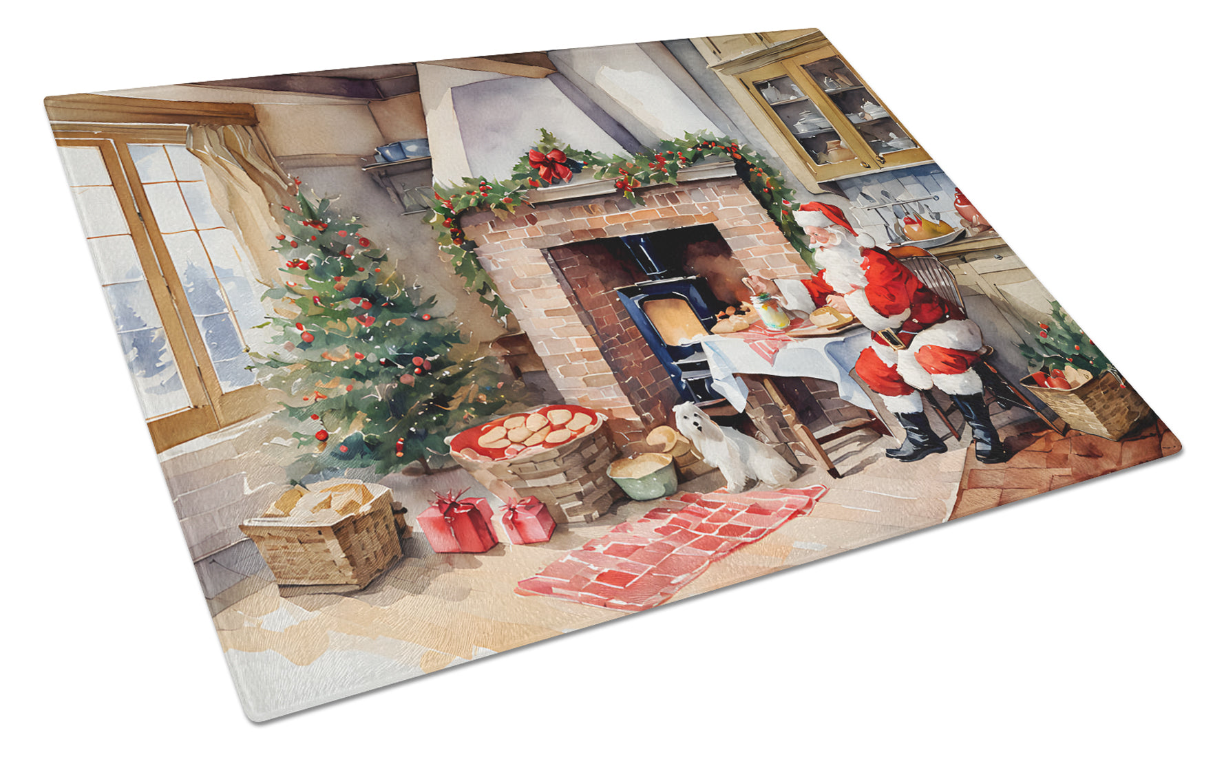 Cookies with Santa Claus Glass Cutting Board