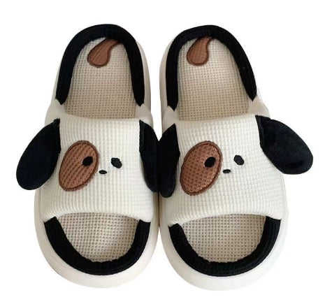 Anatomical Women's Charm Slippers with Cartoon Dog (One Pair)