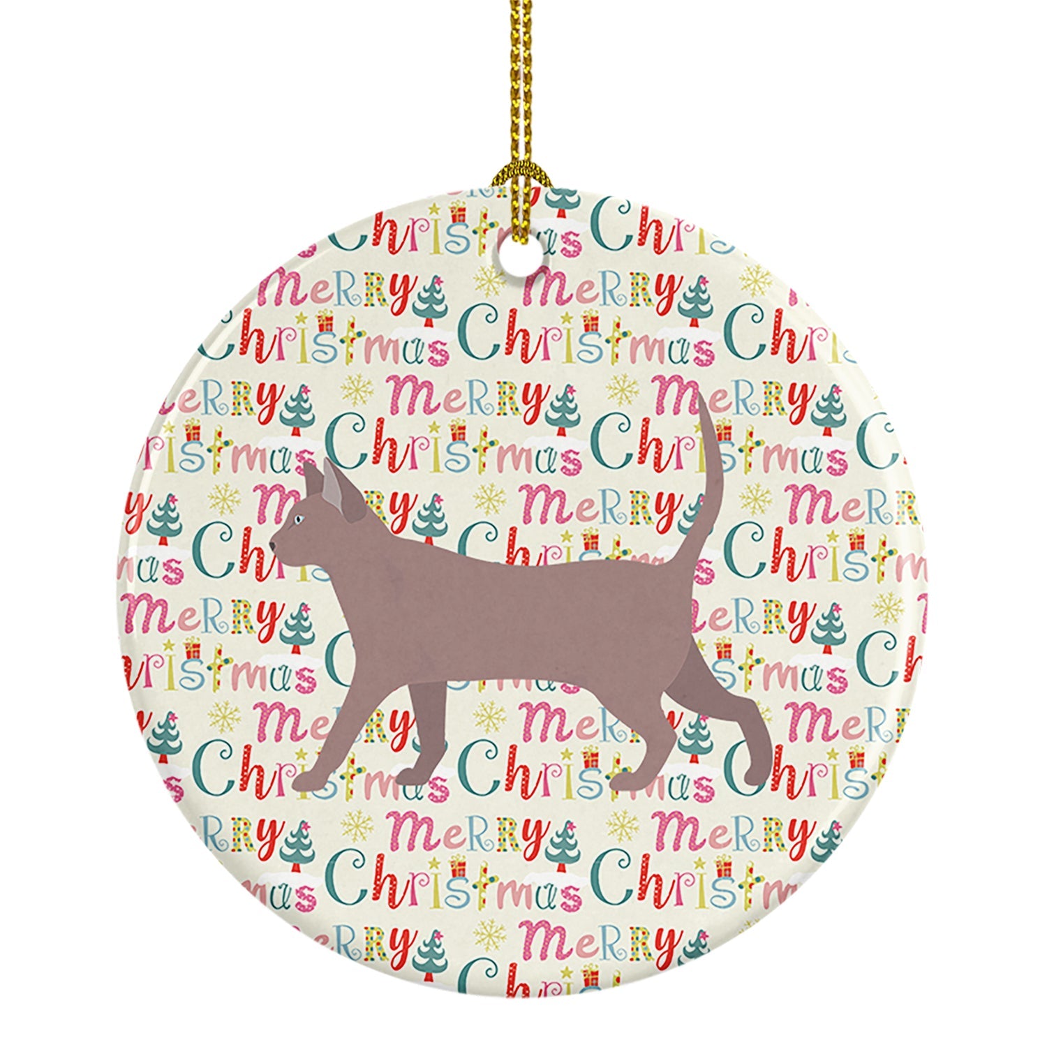 Thai Lilac #2 Cat Christmas Ceramic Ornament