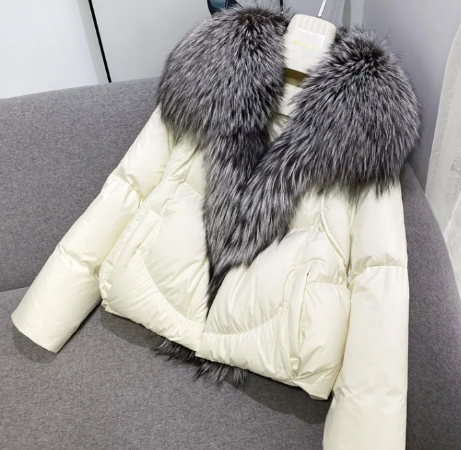 Short White Duck Down Jacket