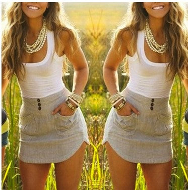 Sleeveless Sexy Dress with Irregular Hem and Pockets