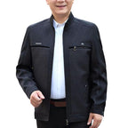 Men's Thick Plush Velvet Jacket with Stand Collar