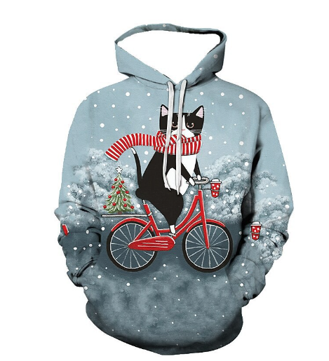Christmas Snowman Digital Print Hoodie for Men & Women | Streetwear