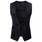 Men's Business Suit with Black Vest and Jacket