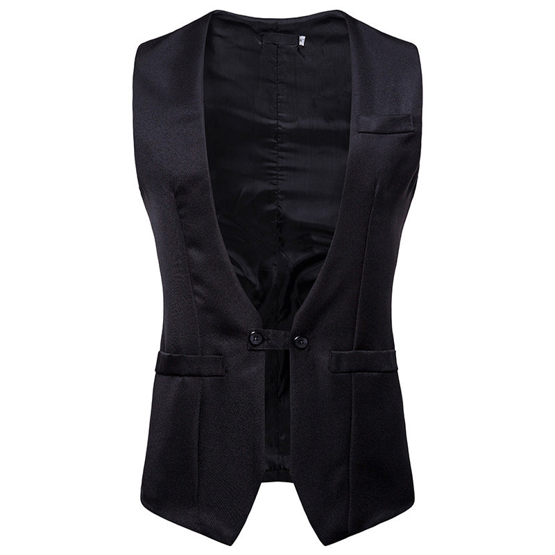 Men's Business Suit with Black Vest and Jacket