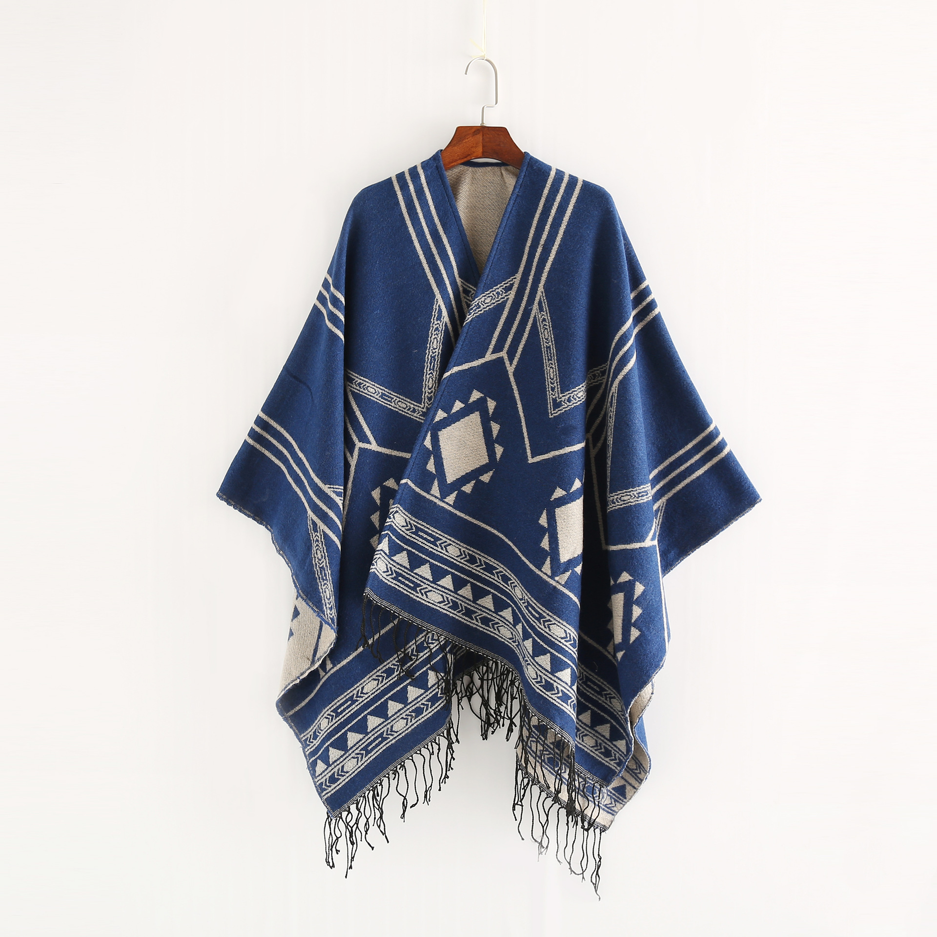 Indian Style Women's Poncho with Warm Scarf (One Piece)