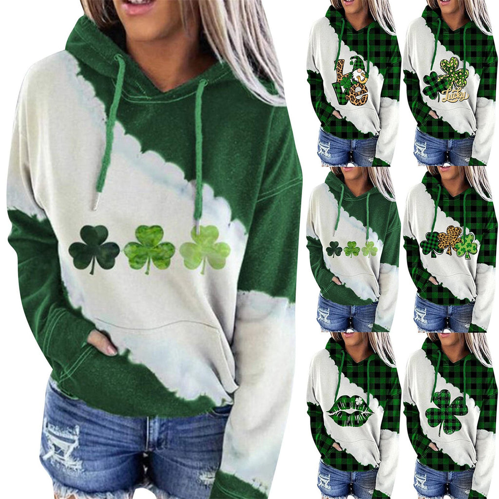 Lucky Grass Print Women's Casual Hoodie Sweatshirt | Streetwear