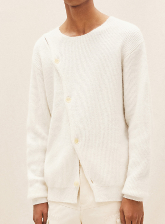 Oblique Placket Thick Knit Sweater in Euro-American Style