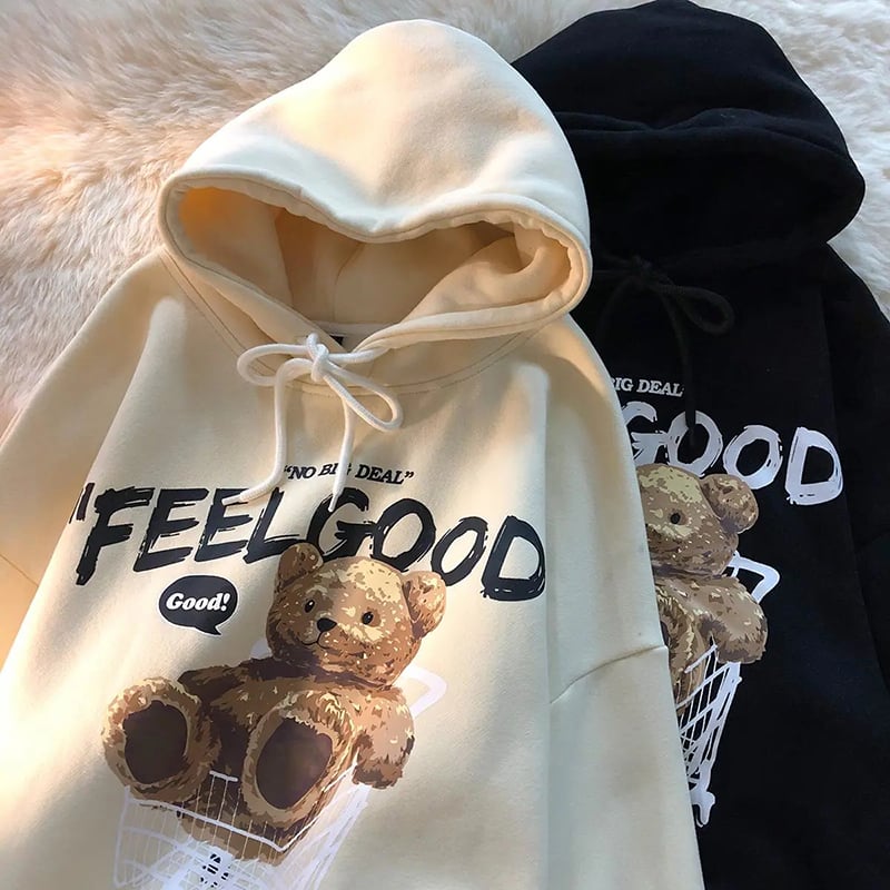 Thickened Casual Women's Bear Hooded Fleece Sweater