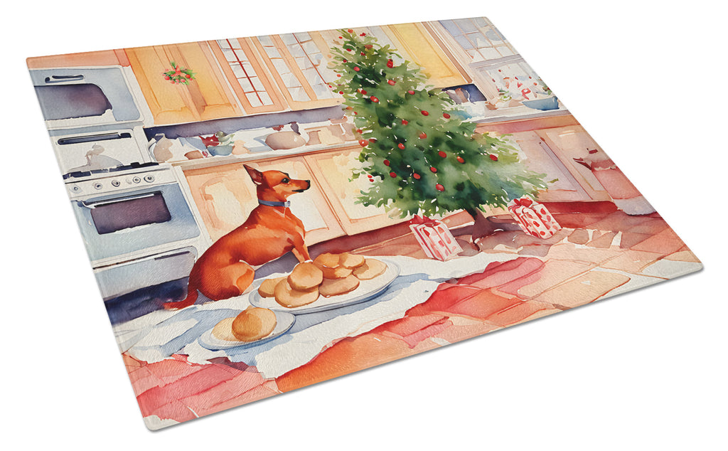 Miniature Pinscher Christmas Cookies Glass Cutting Board