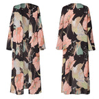 Long Chiffon Beach Cover-Up with Floral Print for Women