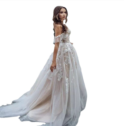 Plus Size New Sexy Lace Tube Top Wedding Dress