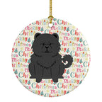 Merry Christmas Chow Chow Black Ceramic Ornament
