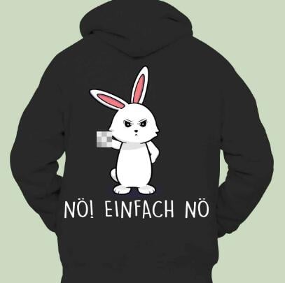 Unisex Satirical Rabbit Hoodie with Back Print | Streetwear