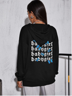 Ladies Zipper Cardigan with Simple Letter Printing