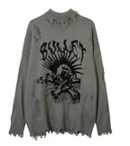 Men's Jacquard Sweater with Street Tide Dark Design