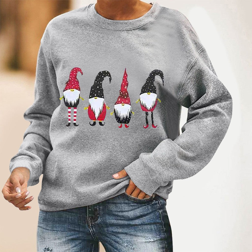 Christmas Tree Snowman Long Sleeve Sweatshirt for Women | Streetwear
