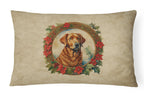 Chesapeake Bay Retriever Christmas Flowers Throw Pillow