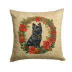 German Spitz Christmas Flowers Throw Pillow