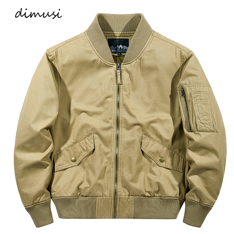 DIMUSI Men's Slim Fit Bomber Zipper Jacket for Streetwear