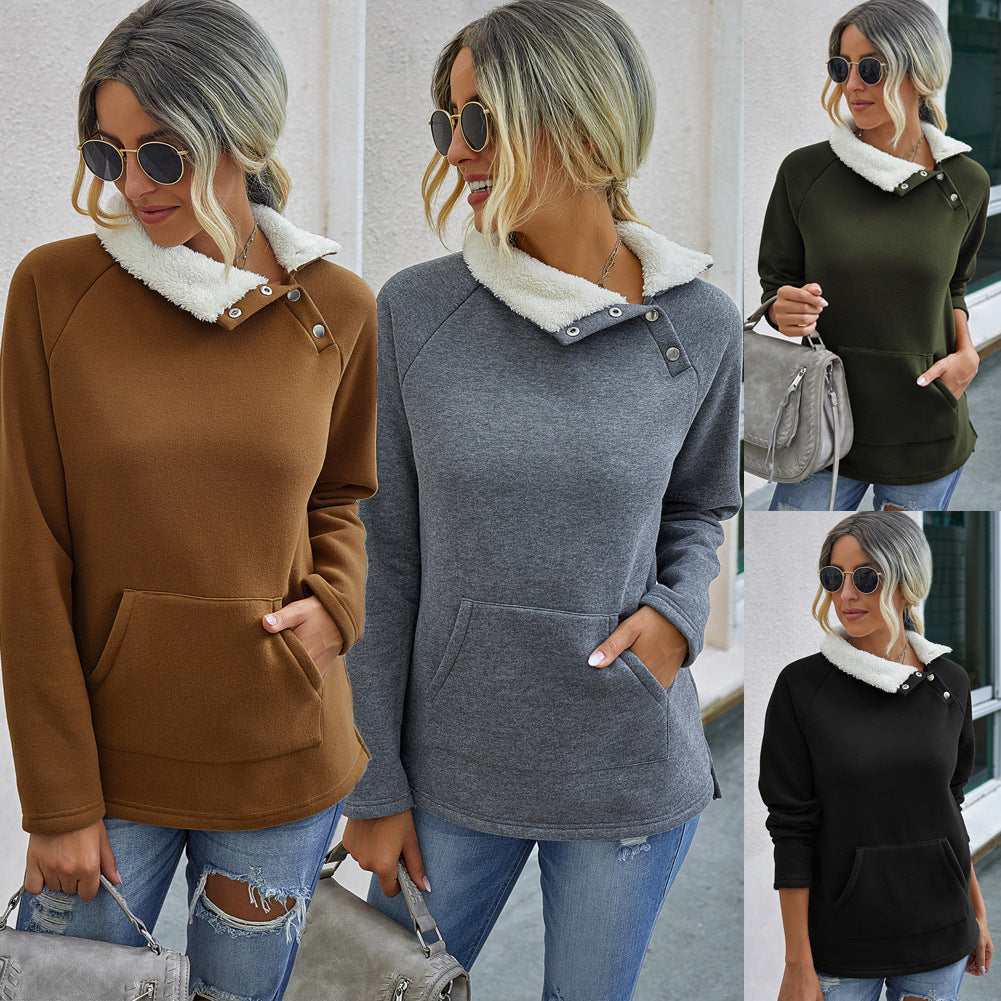 Comfortable Warm Sweater with Stitching for Women