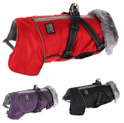Pet Warm Fur Collar Cotton-padded Jacket