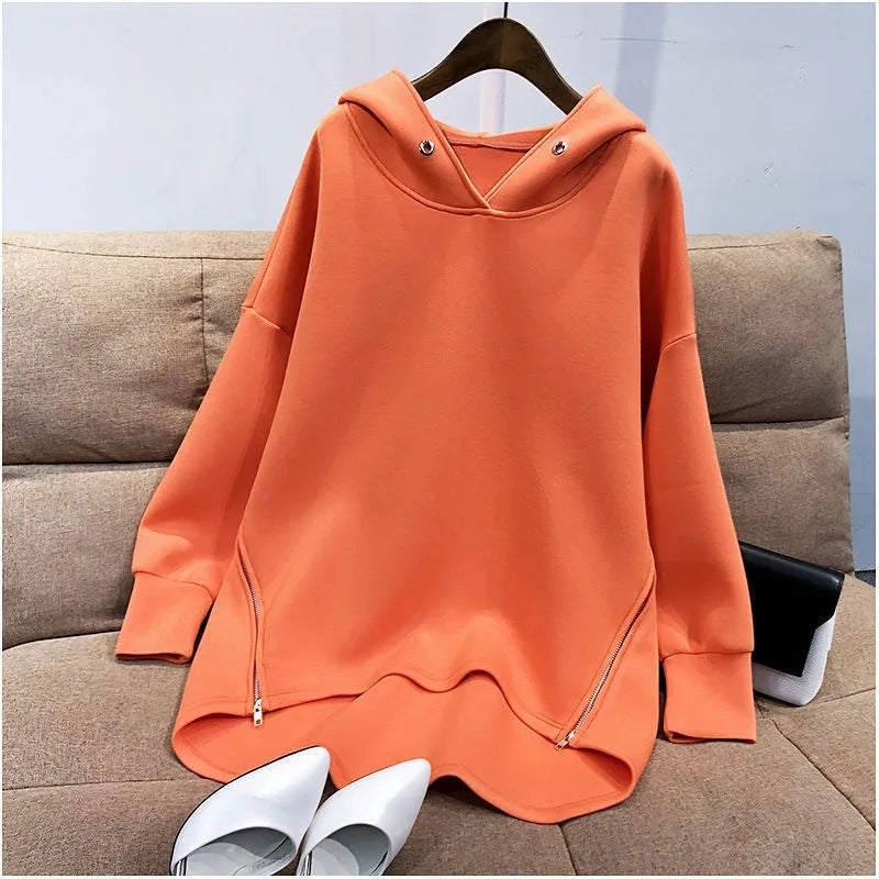 Candy Five-Color Hooded Zipper Casual Sweater