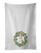 Ibizan Hound Sitting Proud Christmas Wreath Kitchen Towel Set of 2