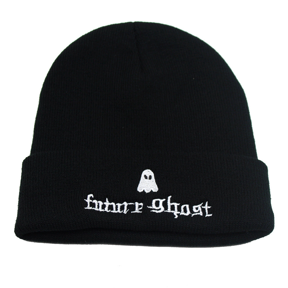 Women's Fashion Wool Knit Beanie Hat | Embroidered Cap