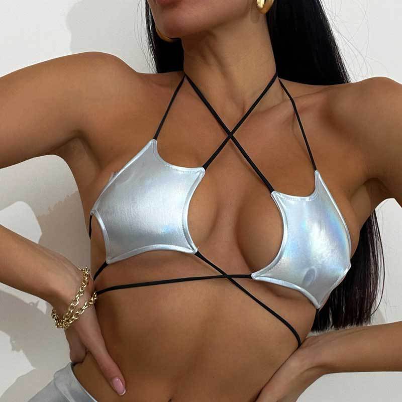 Lace-Up Sexy Punk Star Lingerie Top for Women