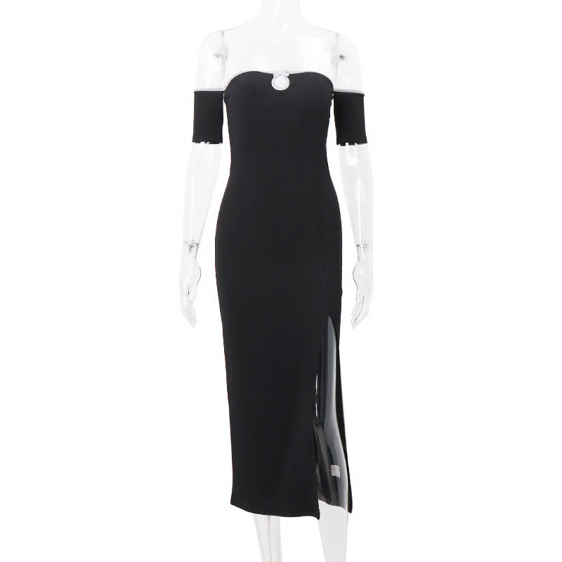 Summer Off-Shoulder Tube Top High Waist Split Dress