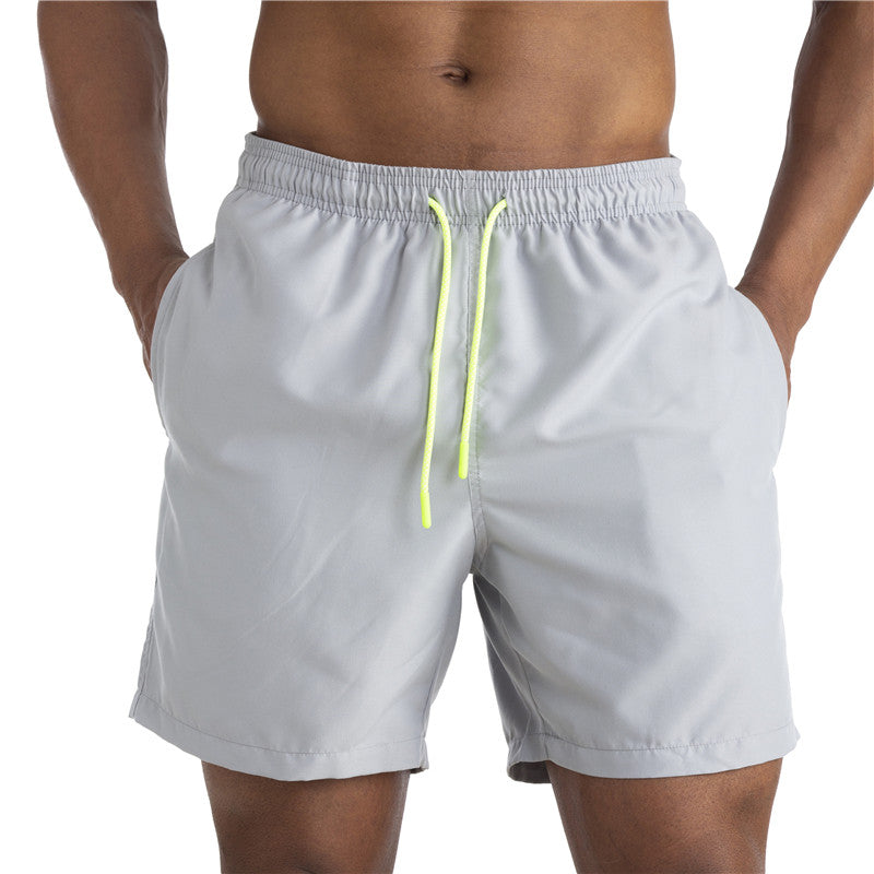 Men's Solid Drawstring Board Short Swim Trunks