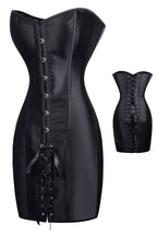 Shaping Bodysuit with PU Dress for Body Sculpting